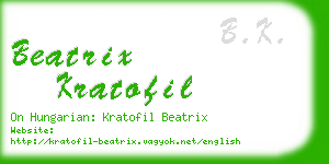 beatrix kratofil business card